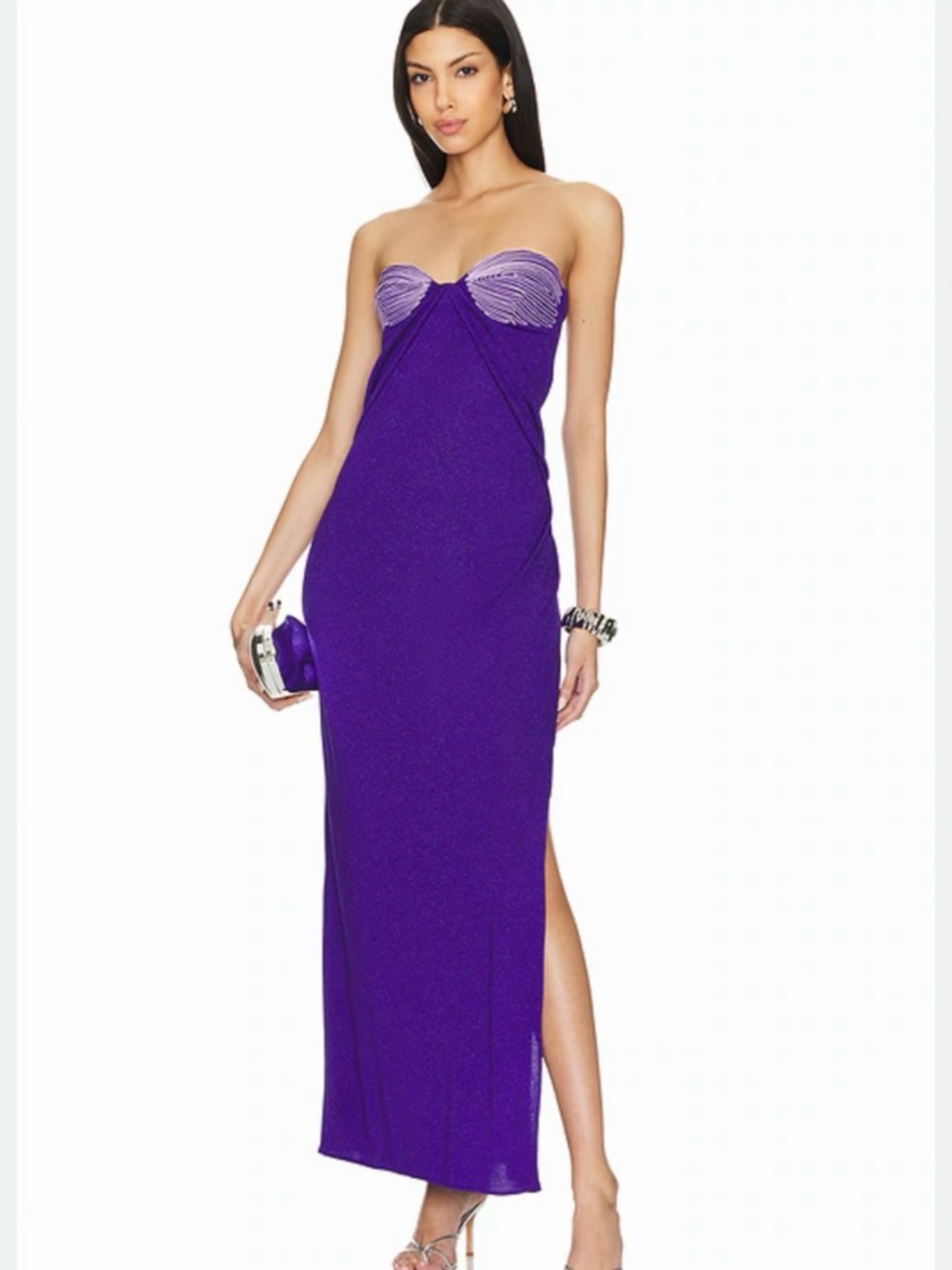Baobab Collection Strapless Jewel-Tone Purple Column Gown